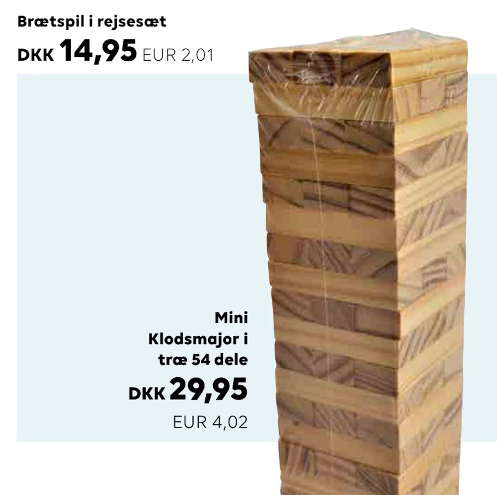 Tilbud på Mini Klodsmajor i træ 54 dele fra Scandlines Travel Shop til 29,95 kr.