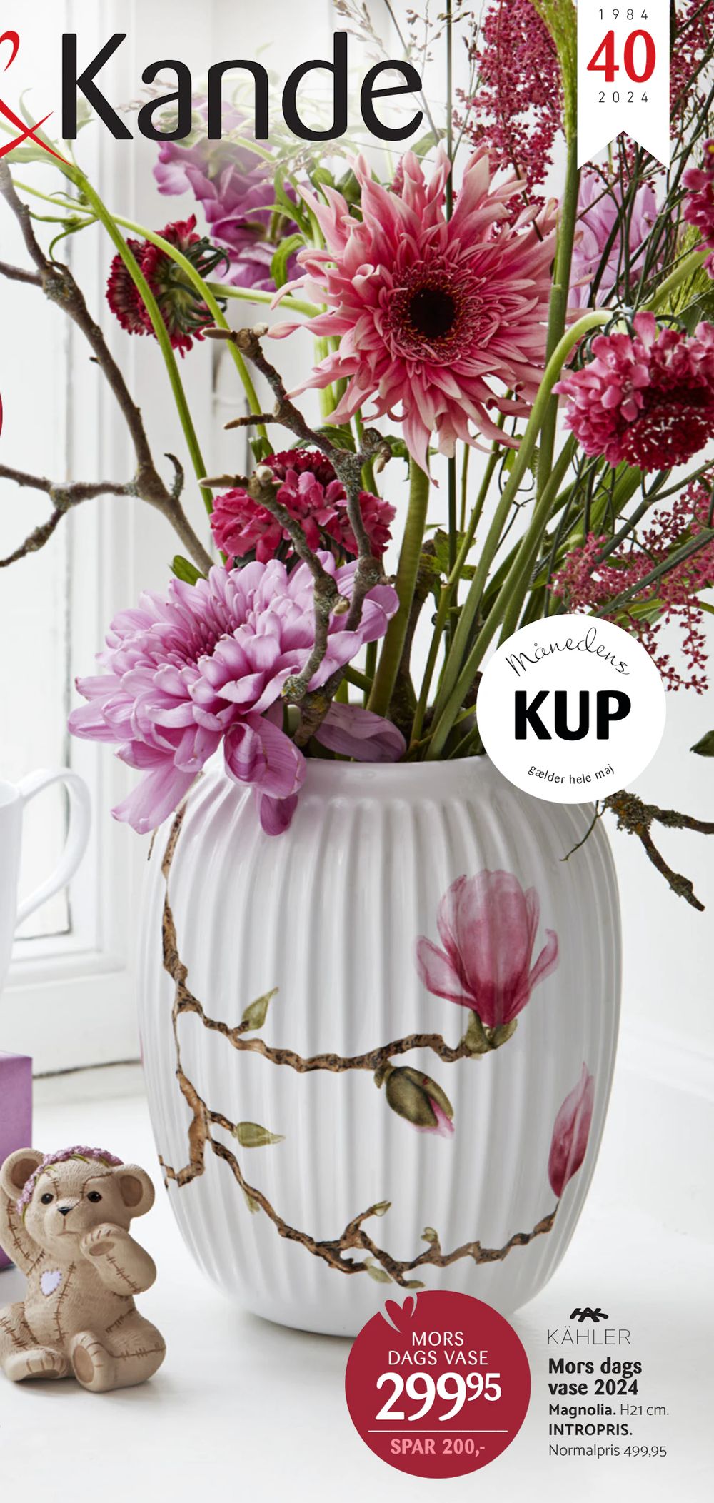 Tilbud på Mors dags vase 2024 fra Kop & Kande til 299,95 kr.