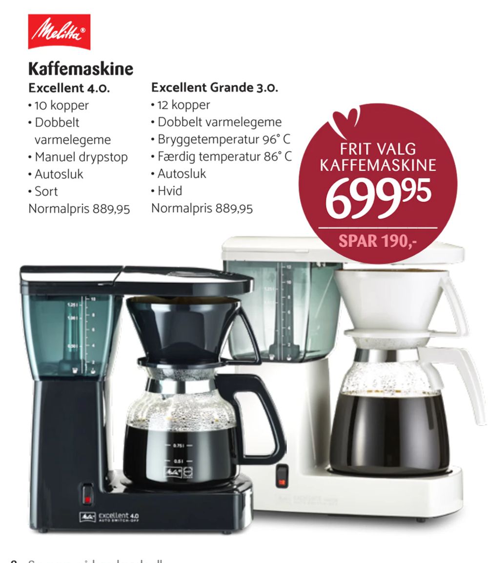 Tilbud på Kaffemaskine fra Kop & Kande til 699,95 kr.