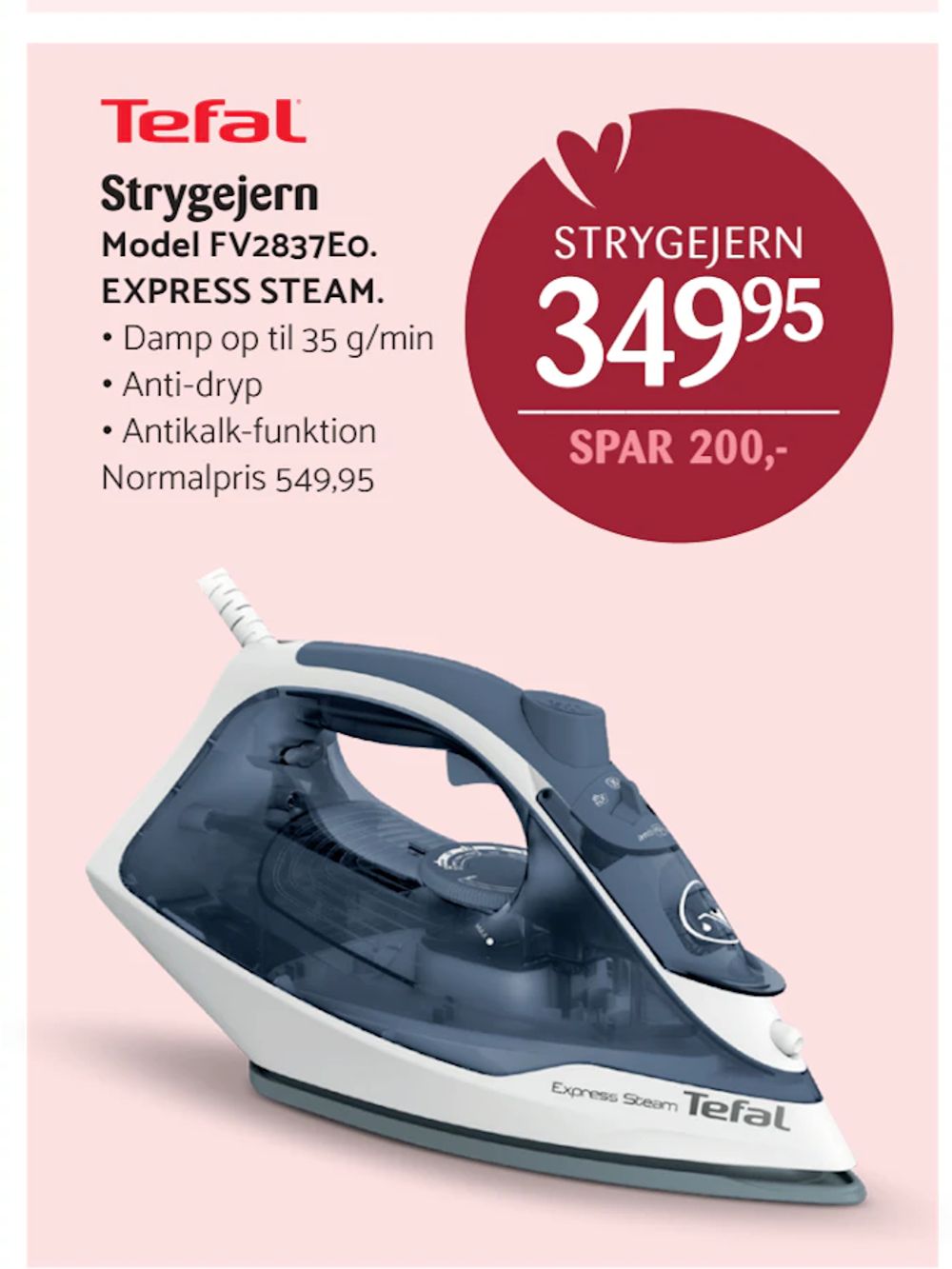 Tilbud på Strygejern fra Kop & Kande til 349,95 kr.