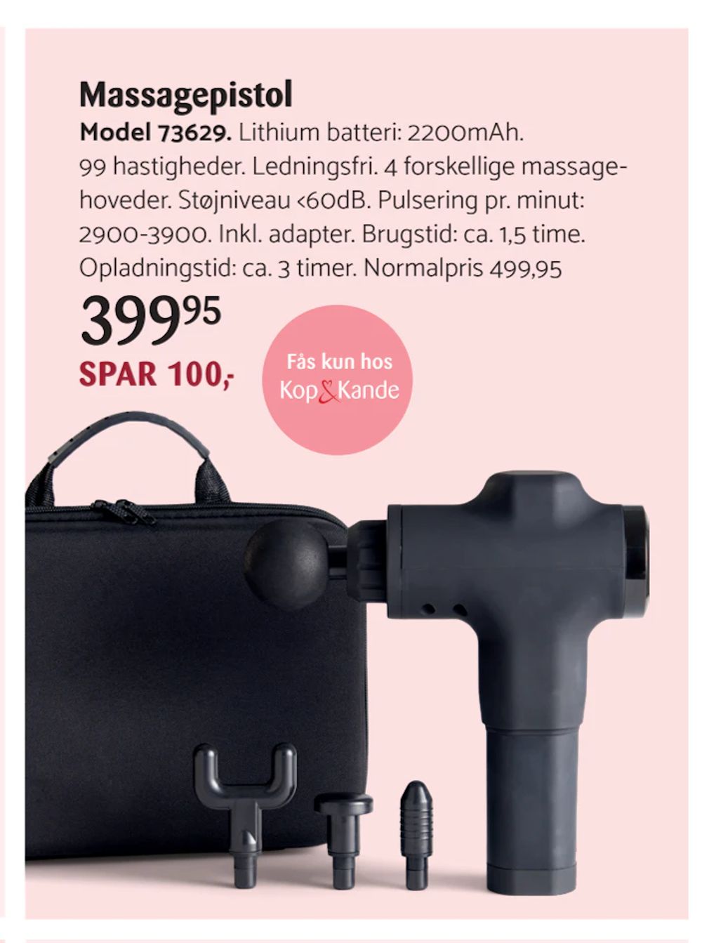 Tilbud på Massagepistol fra Kop & Kande til 399,95 kr.