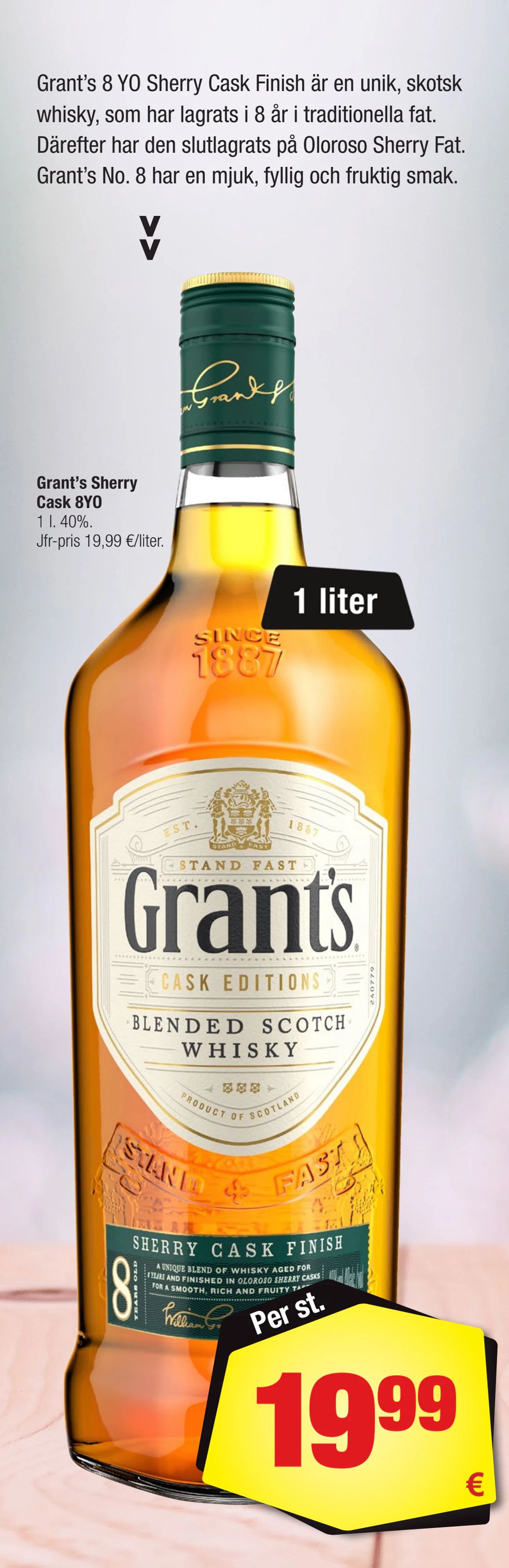 Deals on Grant’s Sherry Cask 8YO from Calle at 19,99 €
