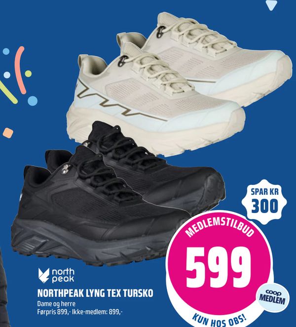 NORTHPEAK LYNG TEX TURSKO Dame og herre Førpris 899,- Ikke-medlem: 899,-