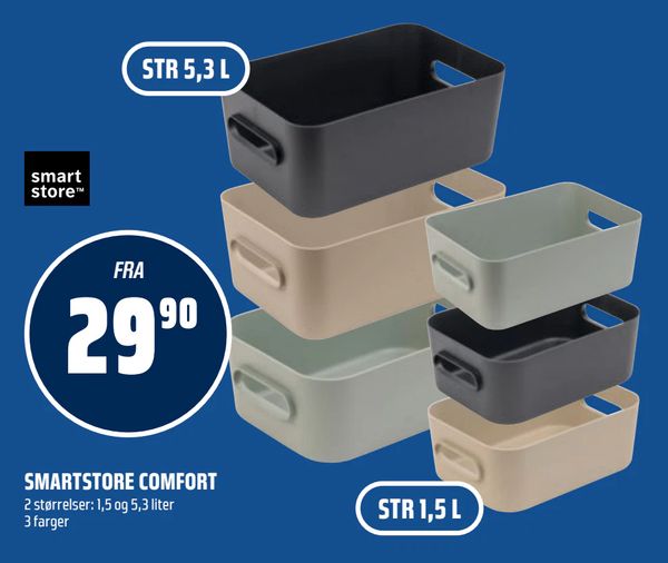 SMARTSTORE COMFORT 2 størrelser: 1,5 og 5,3 liter 3 farger STR 5,3 L STR 1,5 L