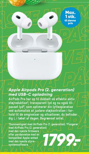 Apple Airpods Pro (2. generation) med USB-C opladning
