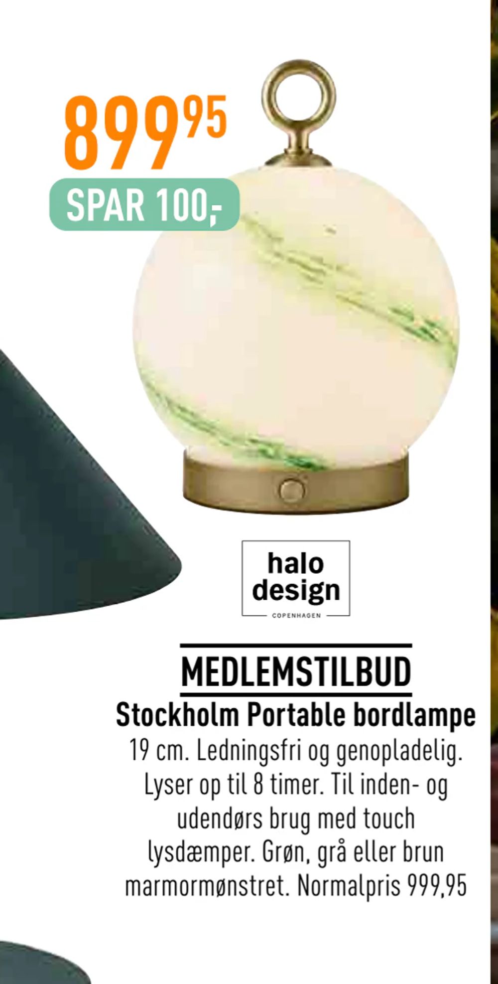 Tilbud på Stockholm Portable bordlampe fra Imerco til 899,95 kr.