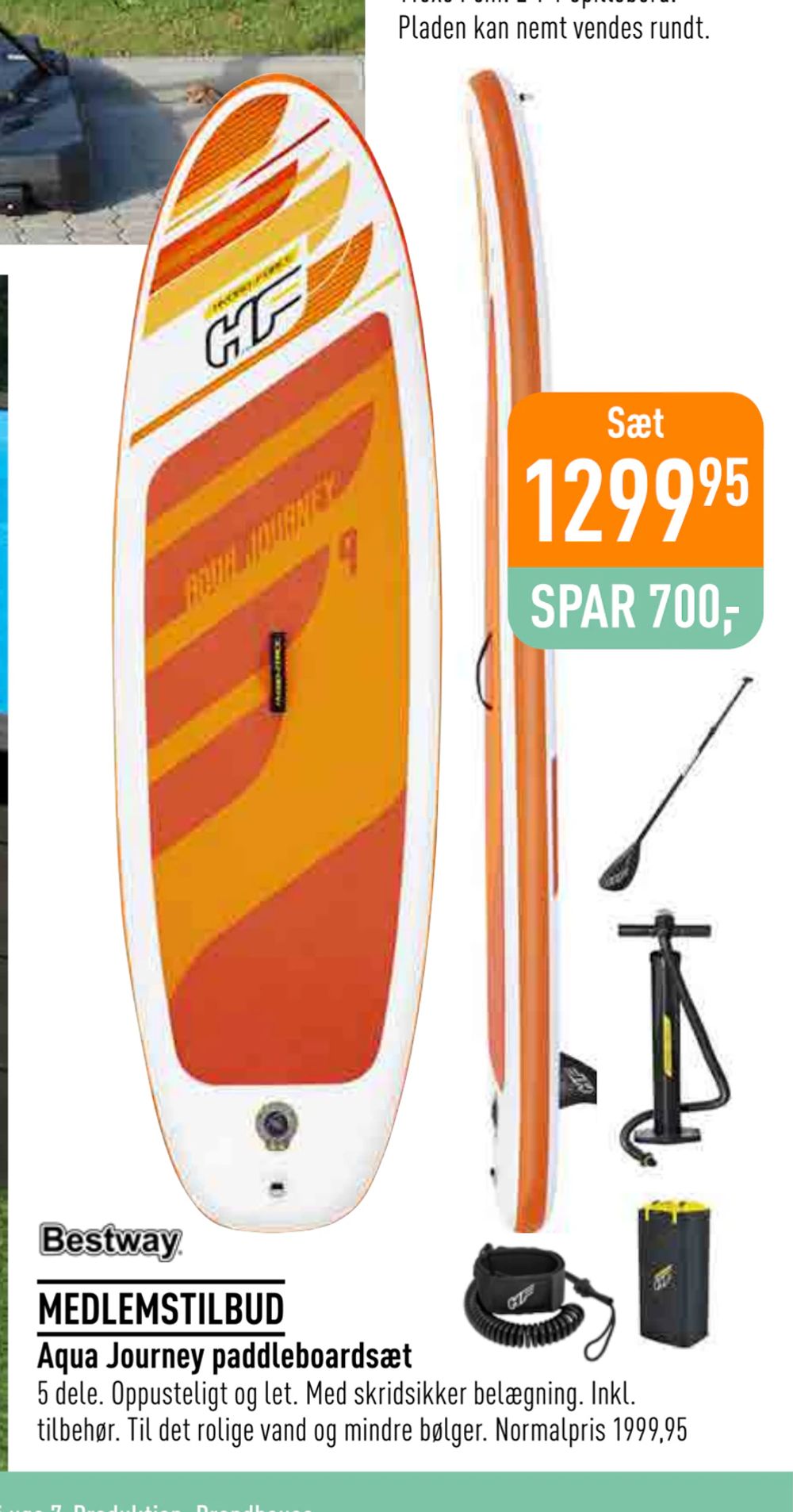 Tilbud på Aqua Journey paddleboardsæt fra Imerco til 1.299,95 kr.