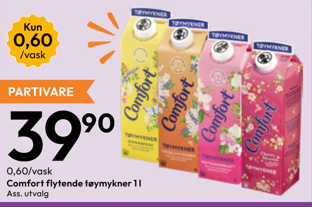 Comfort flytende tøymykner