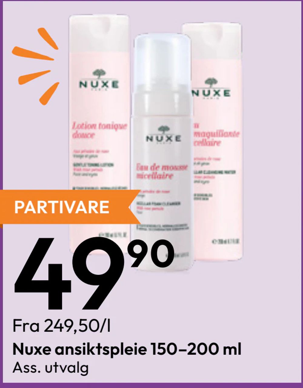Nuxe ansiktspleie 150–200 ml