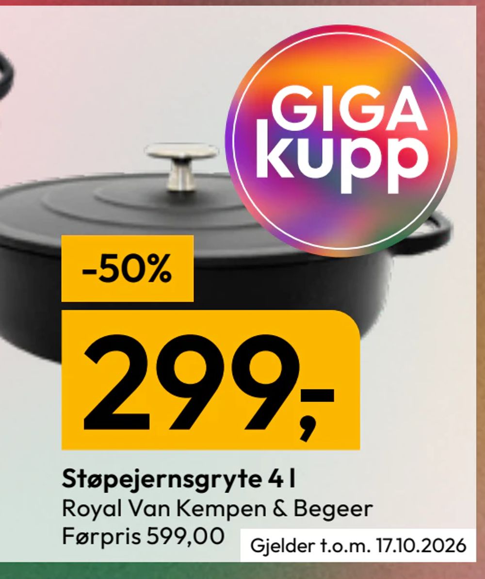 Støpejernsgryte 4 l