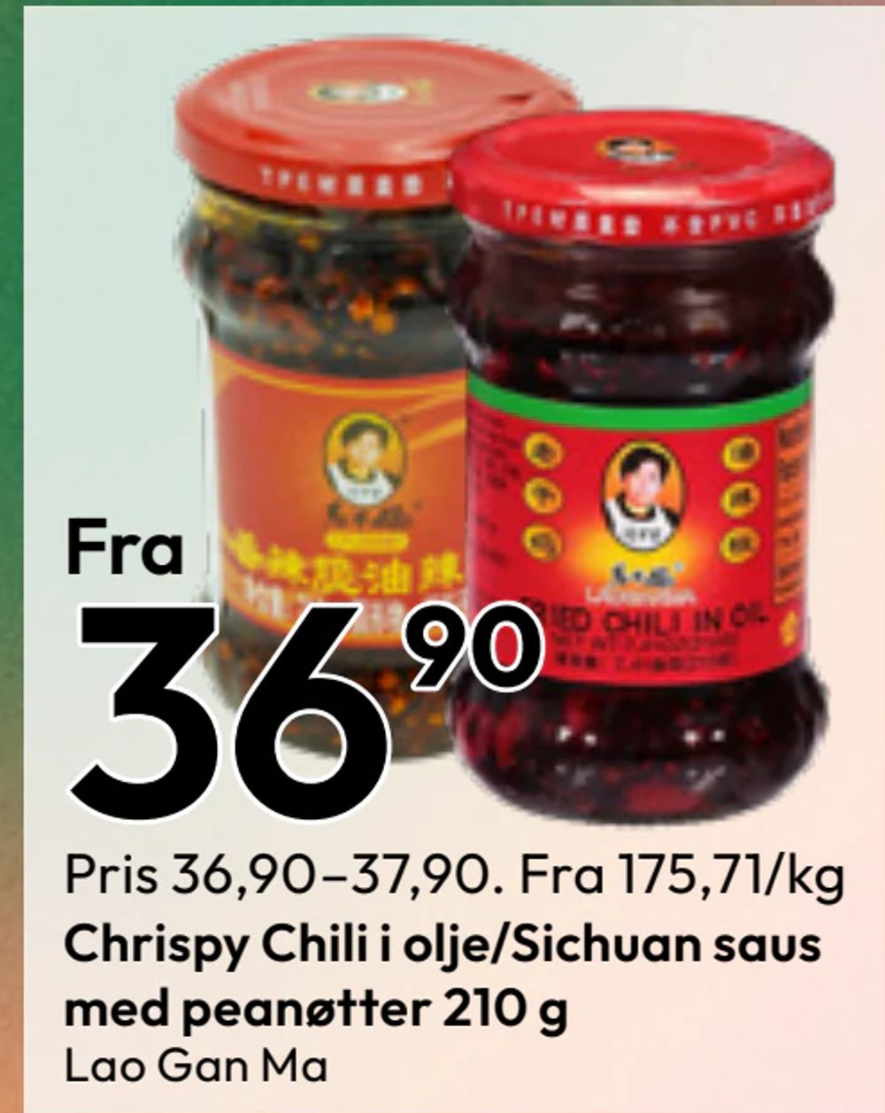 Chrispy Chili i olje/Sichuan saus med peanøtter