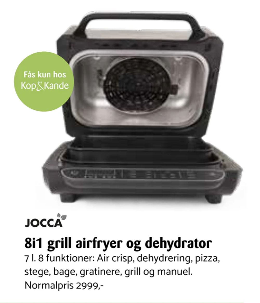Tilbud på 8i1 grill airfryer og dehydrator fra Kop & Kande til 2.999 kr.
