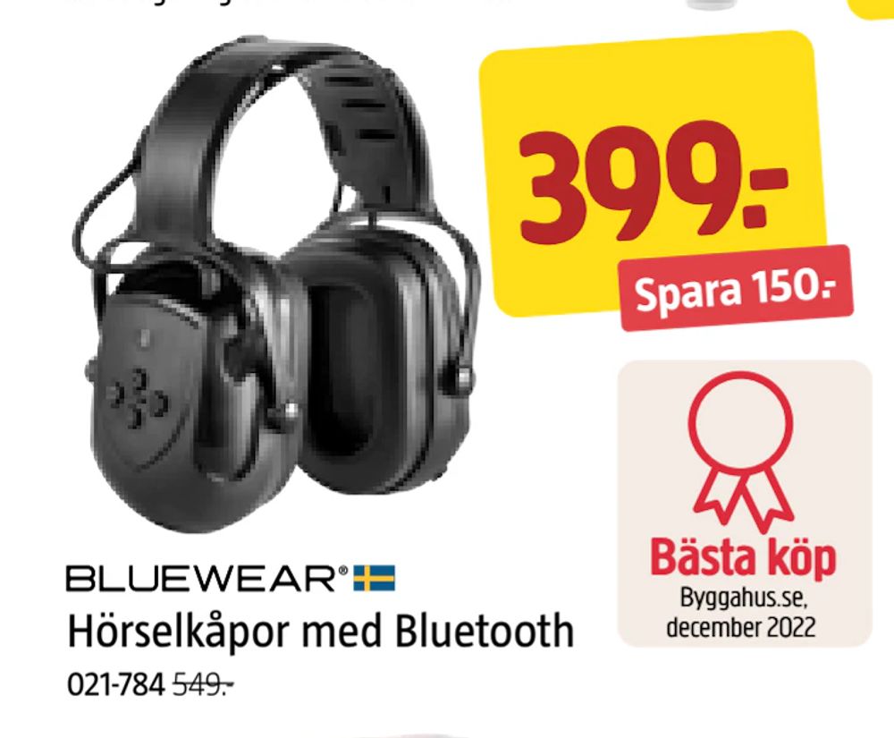 Erbjudanden på Hörselkåpor med Bluetooth från Jula för 399 kr