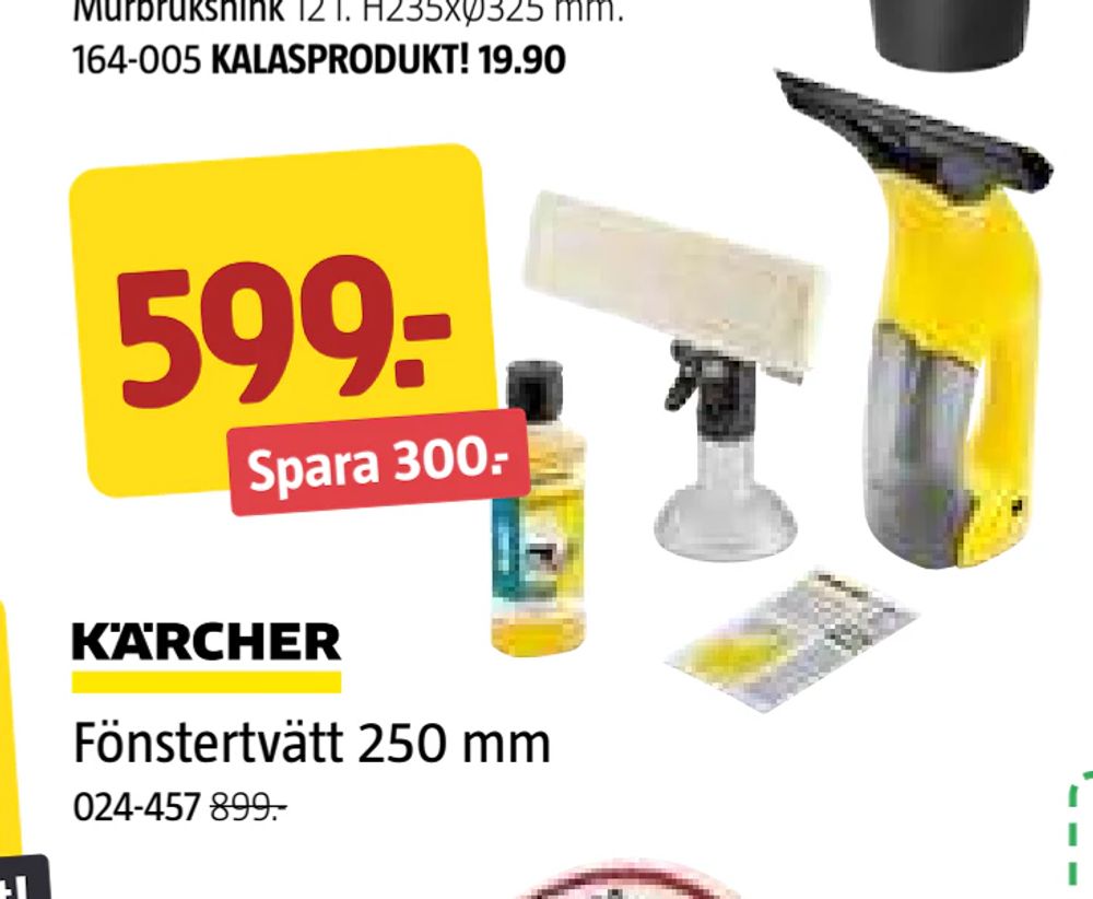 Erbjudanden på Fönstertvätt 250 mm från Jula för 599 kr