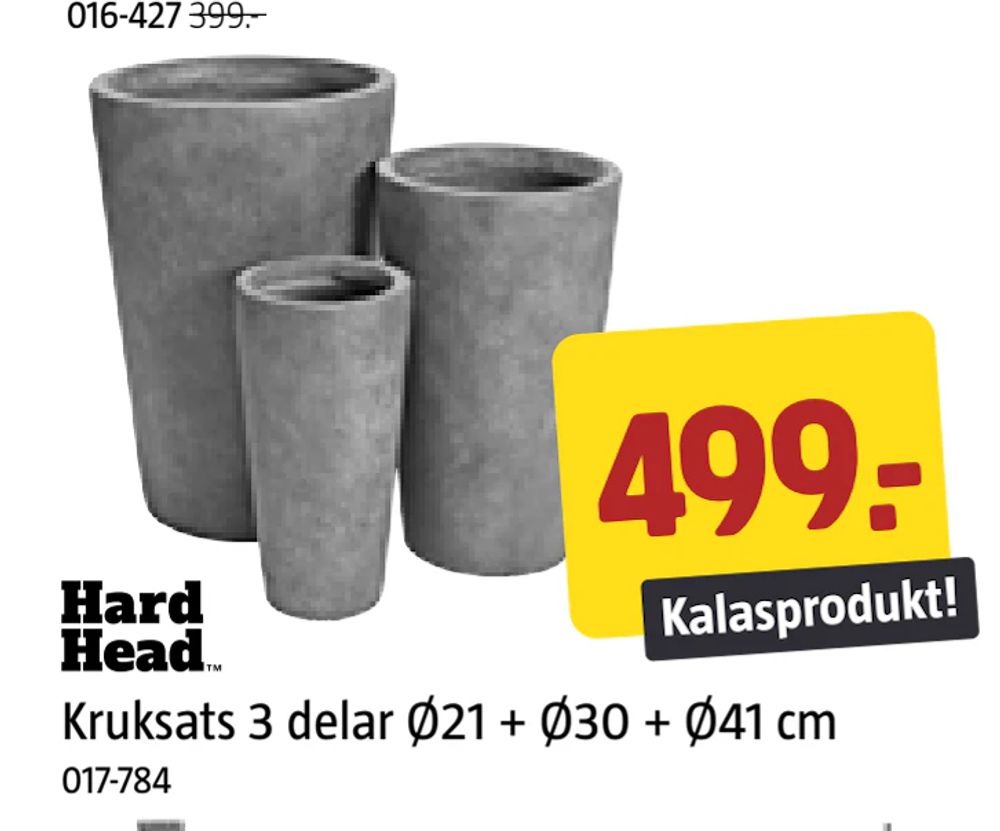 Erbjudanden på Kruksats 3 delar Ø21 + Ø30 + Ø41 cm från Jula för 499 kr