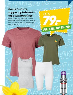 Basis t-shirts, toppe, cykelshorts og caprileggings