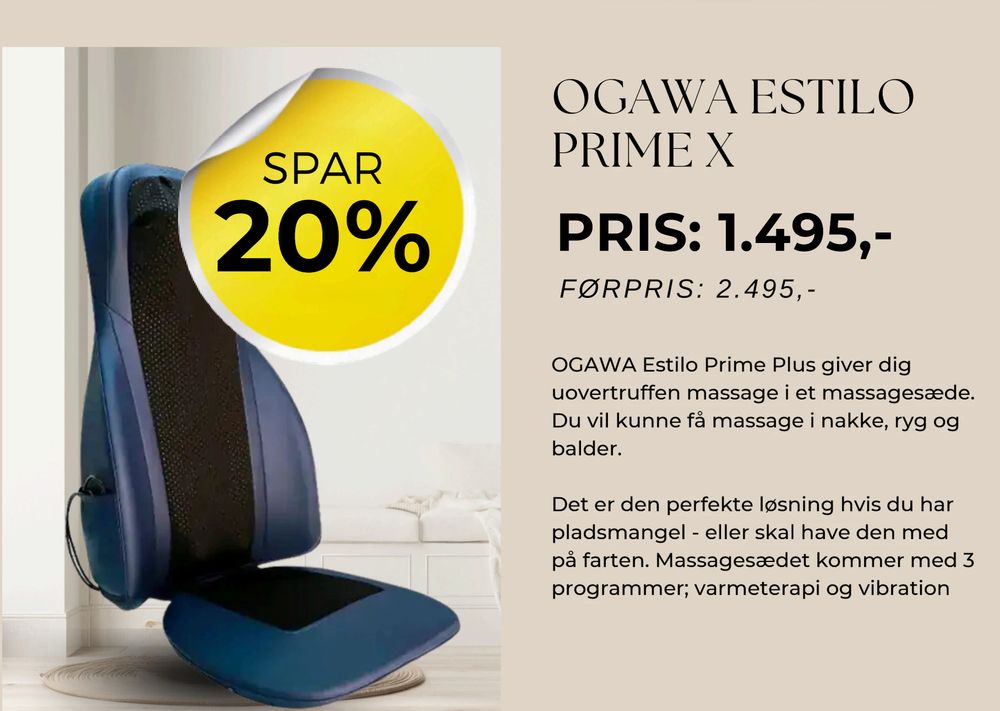 Tilbud på OGAWA ESTILO PRIME X fra IWAO Spa & Wellness til 1.495 kr.