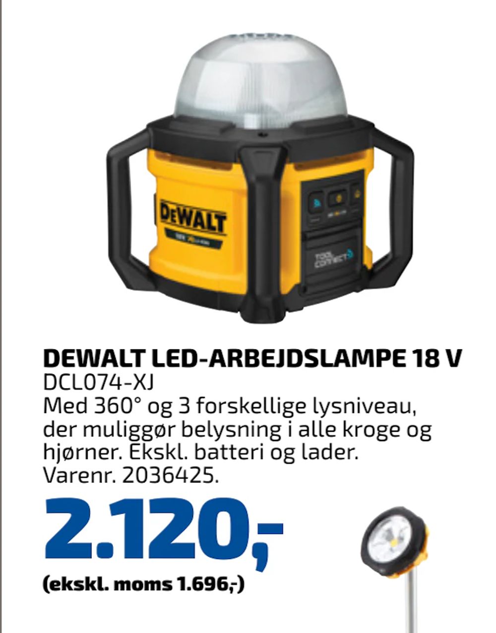 Tilbud på DEWALT LED-ARBEJDSLAMPE 18 V fra Davidsen til 2.120 kr.