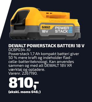 DEWALT POWERSTACK BATTERI 18 V