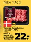 Velsmag dansk hakket oksekød 14-18%