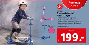 Scooter/Løbehjul med LED-hjul