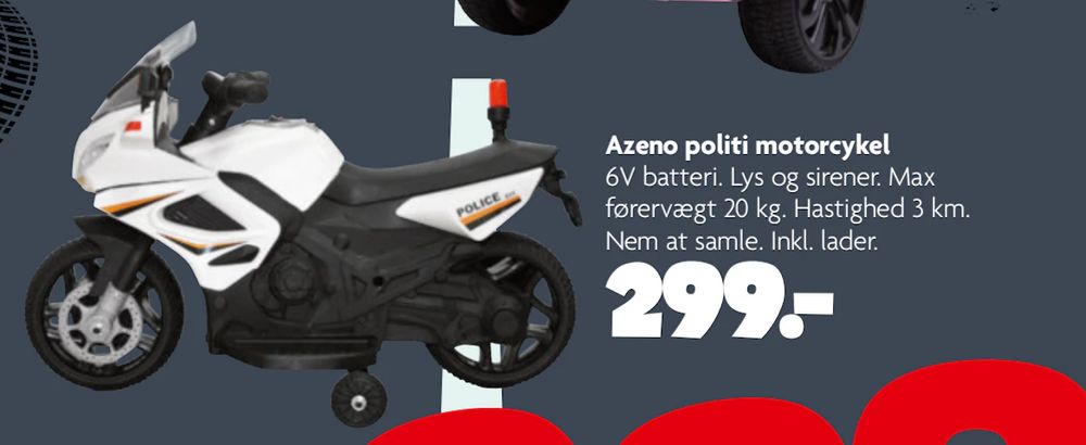 Tilbud på Azeno politi motorcykel fra BR til 299 kr.