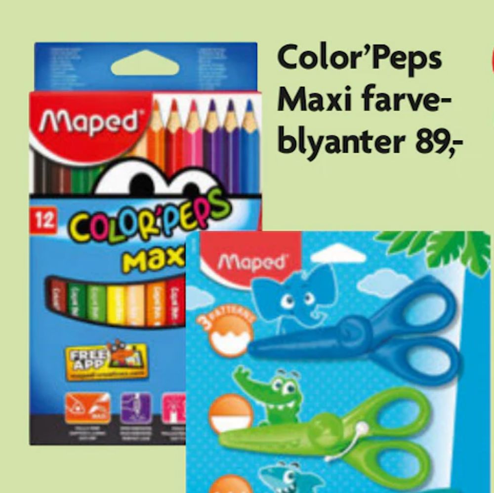 Tilbud på Color’Peps Maxi farveblyanter fra BR til 89 kr.