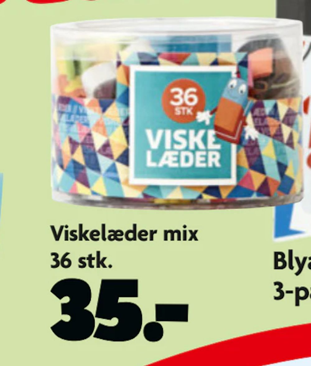 Tilbud på Viskelæder mix 36 stk. fra BR til 35 kr.