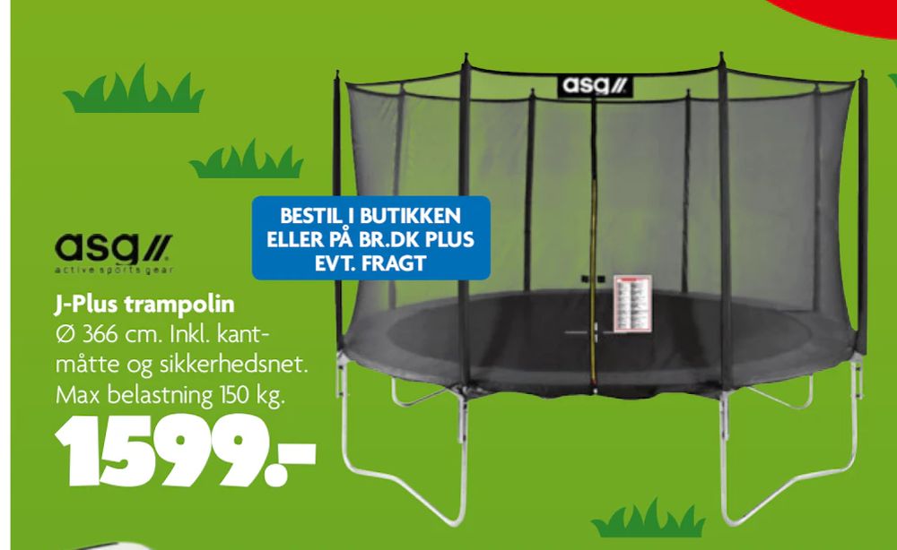 Tilbud på J-Plus trampolin fra BR til 1.599 kr.