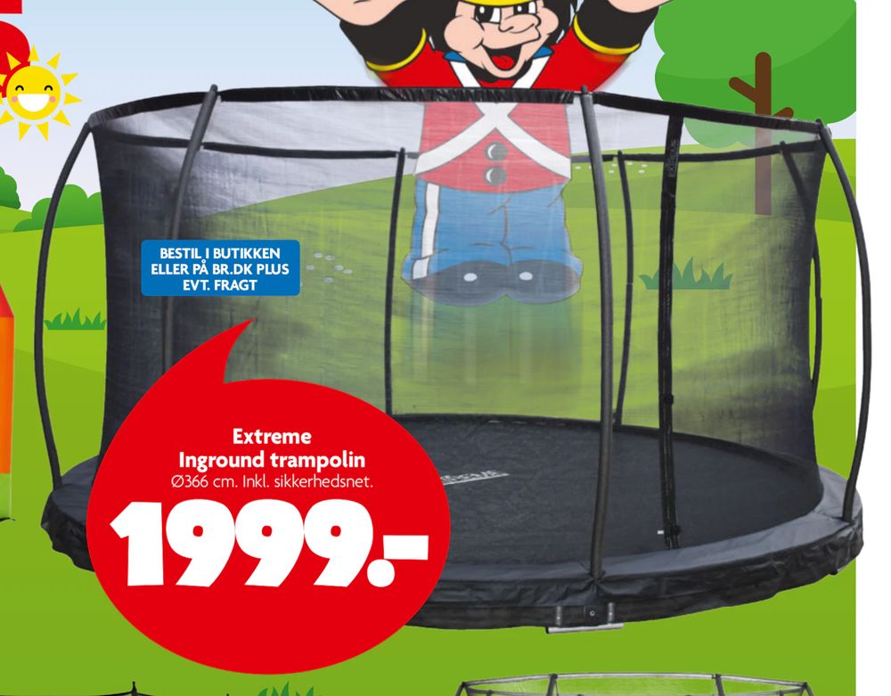 Tilbud på Extreme Inground trampolin fra BR til 1.999 kr.