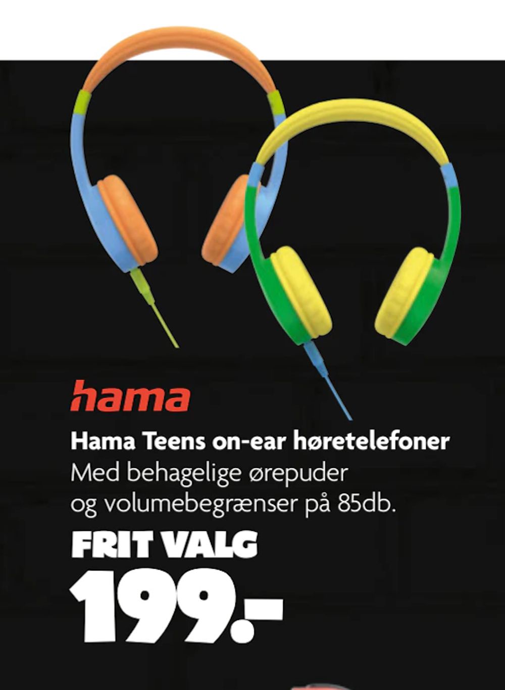 Tilbud på Hama Teens on-ear høretelefoner fra BR til 199 kr.