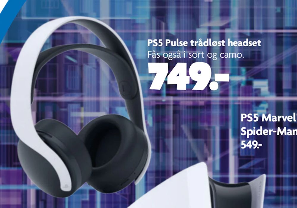 Tilbud på PS5 Pulse trådløst headset fra BR til 749 kr.