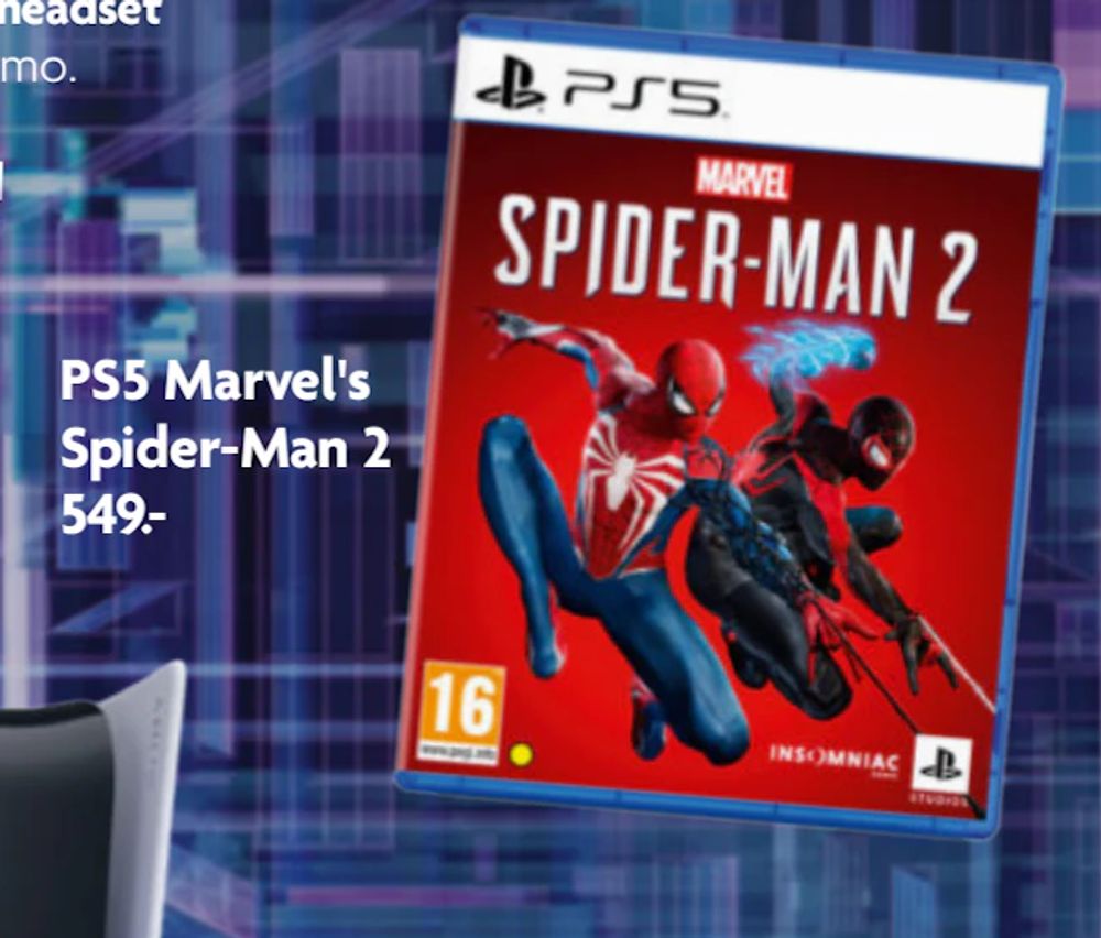 Tilbud på PS5 Marvel's Spider-Man 2 fra BR til 549 kr.