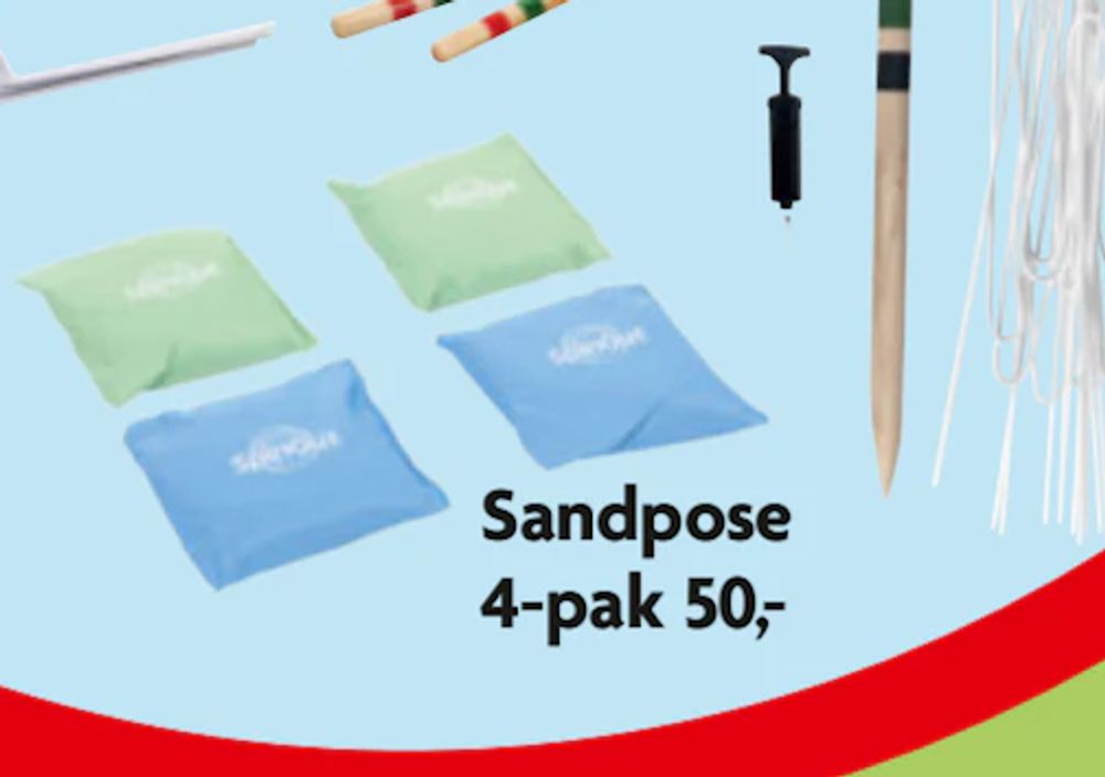 Tilbud på Sandpose fra BR til 50 kr.