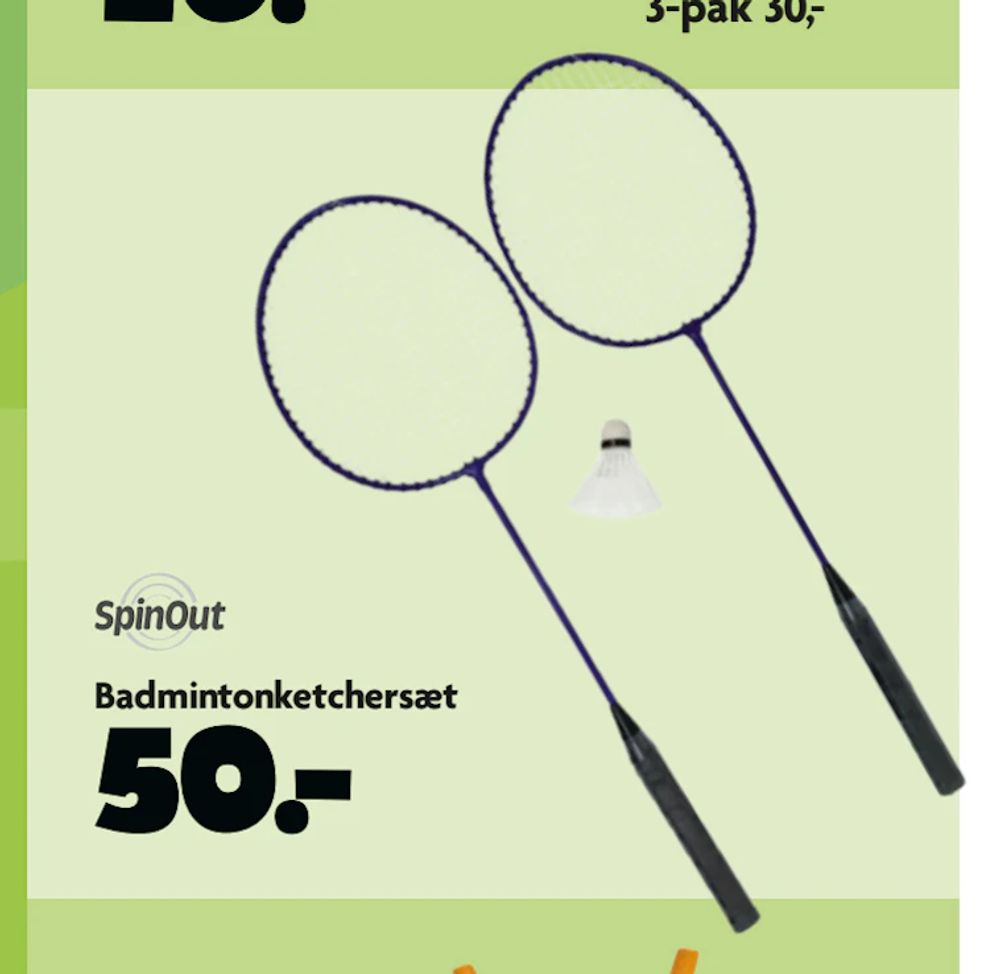 Tilbud på Badmintonketchersæt fra BR til 50 kr.