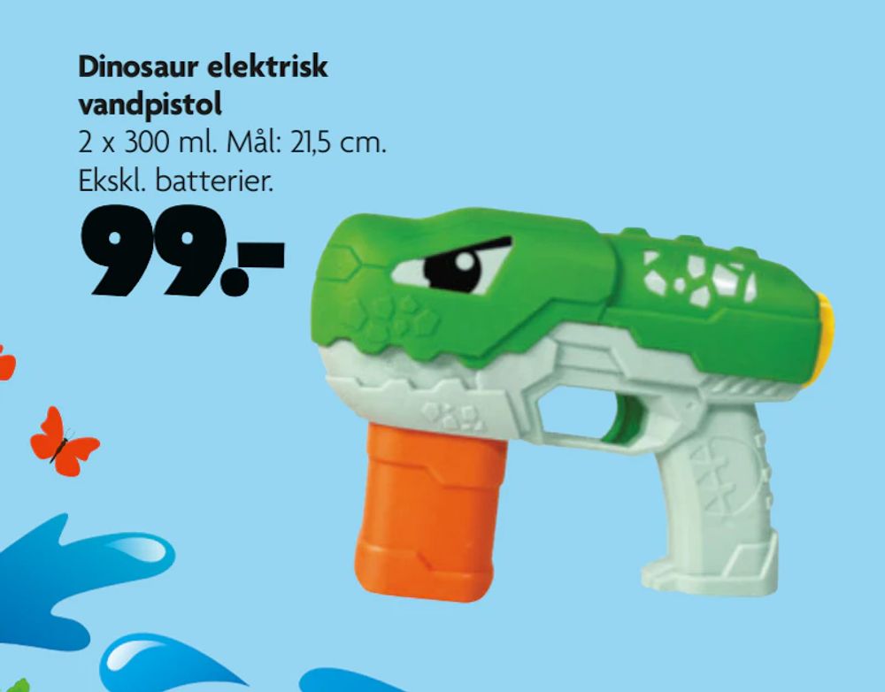 Tilbud på Dinosaur elektrisk vandpistol fra BR til 99 kr.