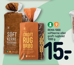REMA 1000 softkerne eller groft rugbrød 1000 g