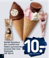 Danske klassikere Stor isvaffel med flødeis og knasende karamel eller med flødebolle 140-160 ml