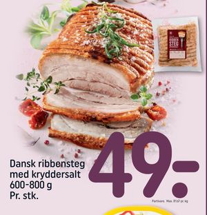 Dansk ribbensteg med kryddersalt 600-800 g Pr. stk.