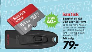 Sandisk 64 GB USB eller SD-kort
