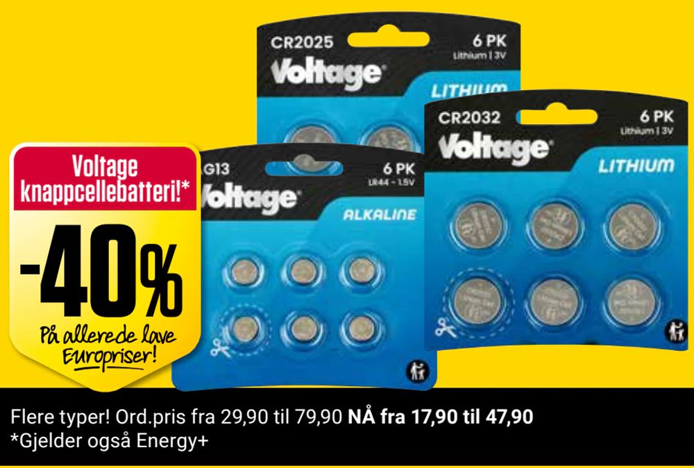Voltage knappcellebatteri
