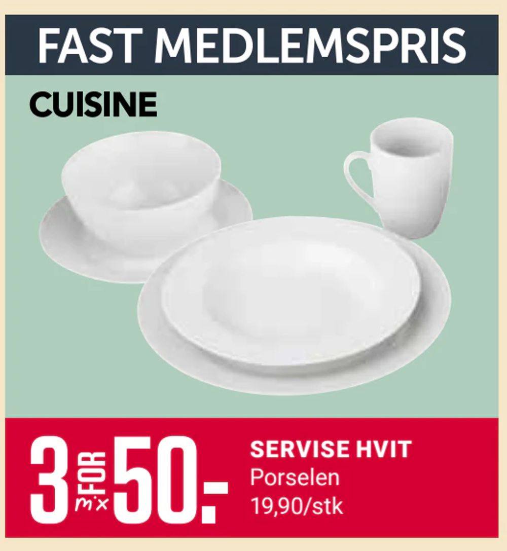 Servise Hvit