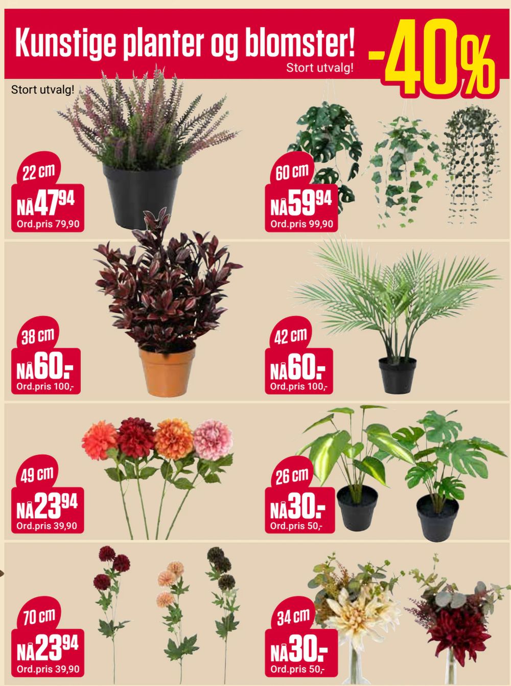 Kunstige planter og blomster