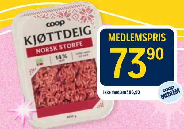 Coop Kjøttdeig Ikke medlem? 86,90