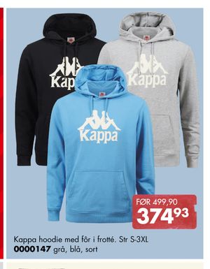 Kappa hoodie med fôr i frotté