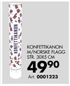 KONFETTIKANON M/NORSKE FLAGG STR. 30X5 CM