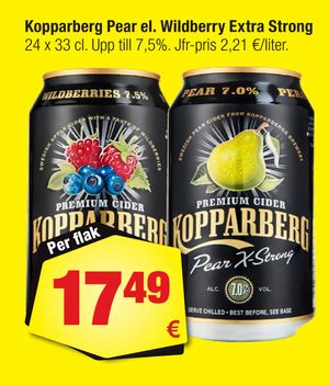 Kopparberg Pear el. Wildberry Extra Strong