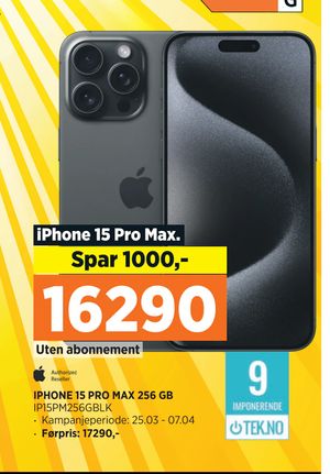 IPHONE 15 PRO MAX 256 GB