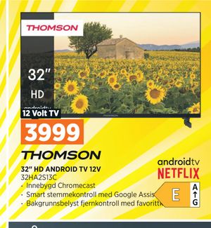 THOMSON 32" HD ANDROID TV 12V