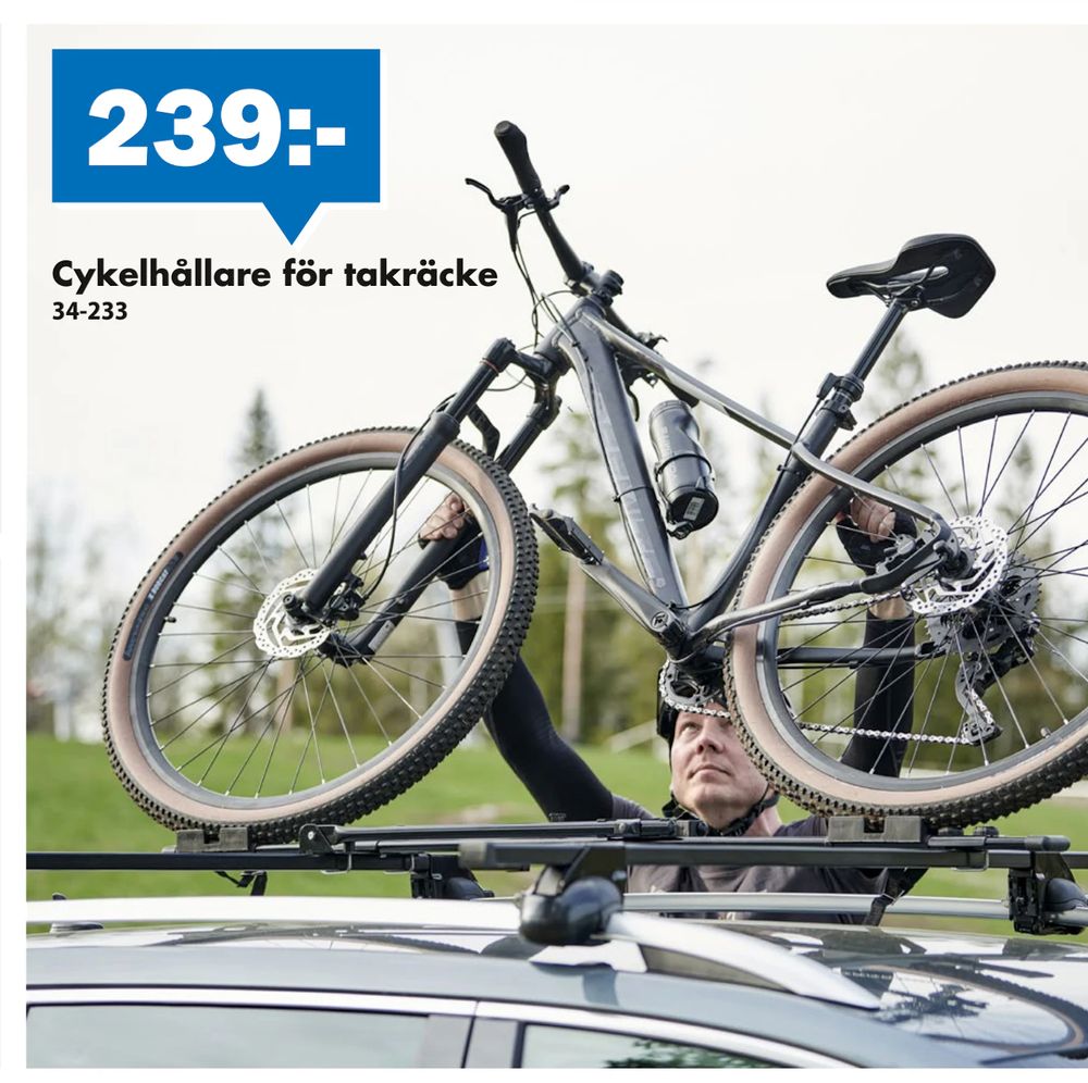 Erbjudanden på Cykelhållare för takräcke från Biltema för 239 kr